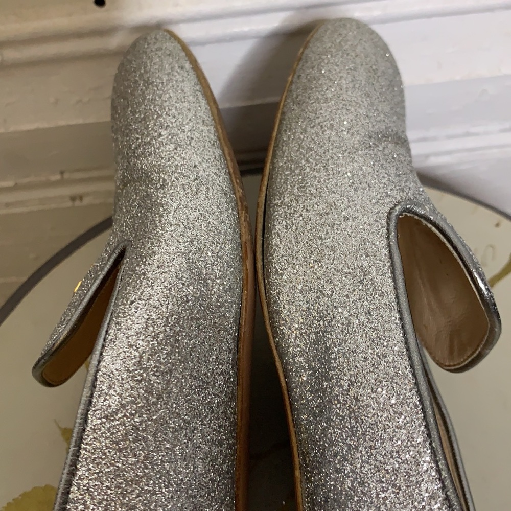 Vintage Prada Silver Sparkle Flat Loafers - Picture 11 of 16